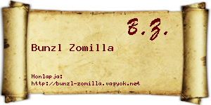 Bunzl Zomilla névjegykártya